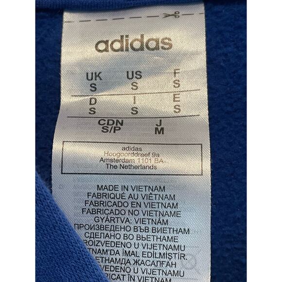 Adidas 3s 3 Stripes Blue Pullover Sweatshirt Hoodie size Small - Picture 5 of 9